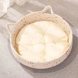 Cama rascador de ratán para gatos de interior, nido transpirable