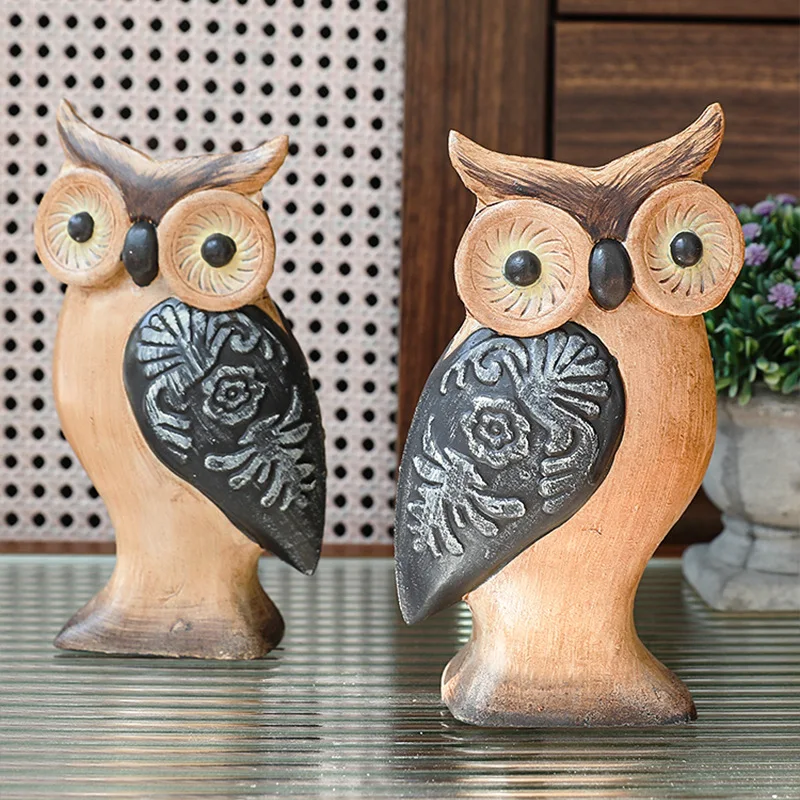 الشمال عيد الفصح الحرفية الخشبية البومة الحلي خزانة مكتب عمل غرفة المعيشة خزانة الكتب الديكور الحرف اليدوية هدية #1