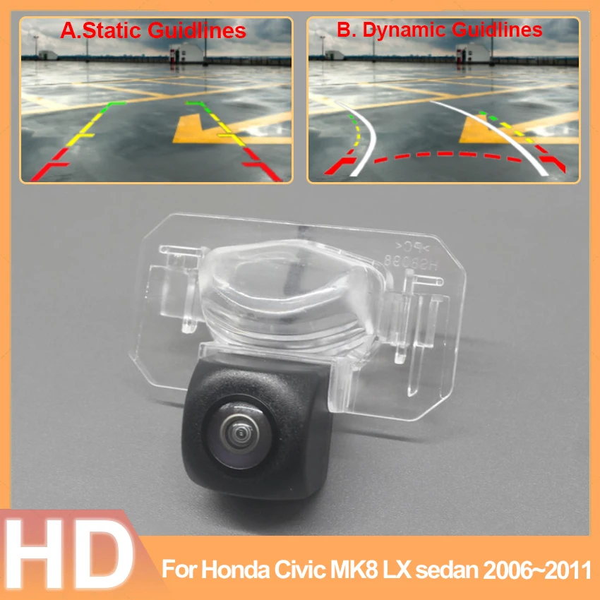 

HD CCD Rear View Camera With Fixed Or Dynamic Trajectory For Honda Civic MK8 LX sedan 2006~2008 2009 2010 2011 Car Parking Cam