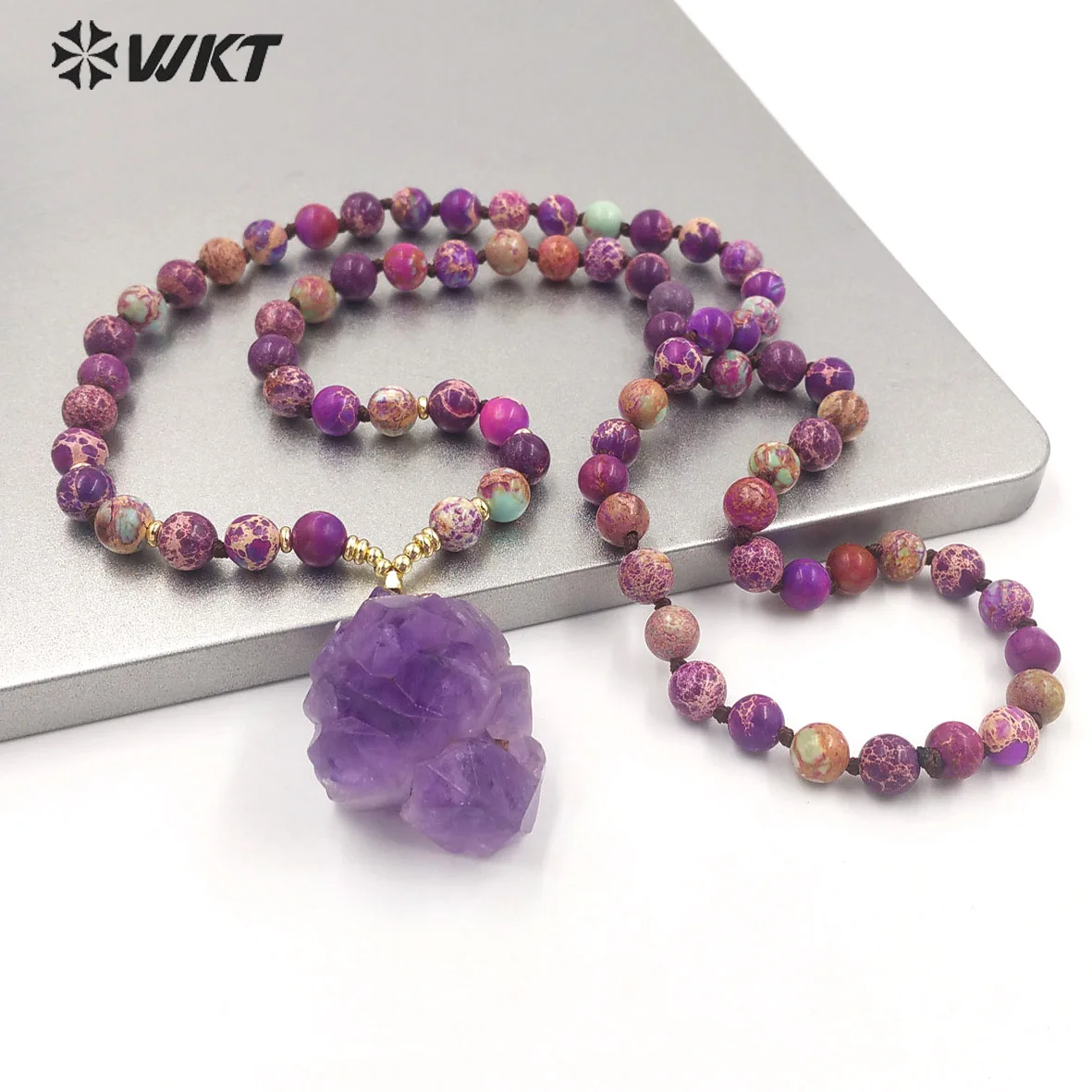 

WT-N1376 WKT 2025, горячая и новая распродажа, бусины из яшмы и аметиста для женщин, ожерелье для свадебной вечеринки и модные ювелирные аксессуары