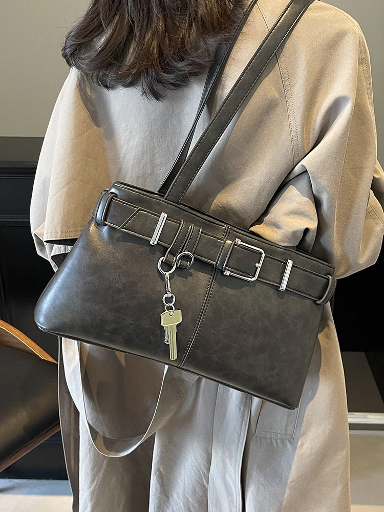 

Ele Retro Underarm Bag Women's Commuter oulder Bag High Quali Texture Versatile Sli Korean Sle Winter Trend