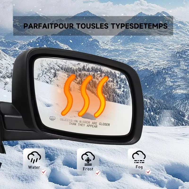 

GUANGDA Power Folding Black Car Rear View Mirror Heater Adjustable 7-Line Electric Rearview Backup Mirror for Journey 2011-2018