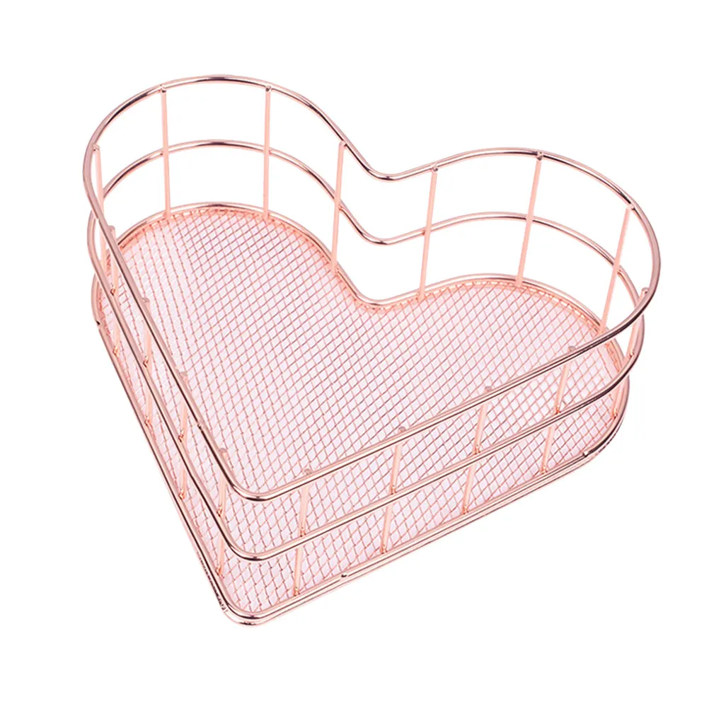 

1Pcs Rose Gold Metal File Storage Basket Book Organizer Desktop Holder Modern Minimalist Office School Magazine Files