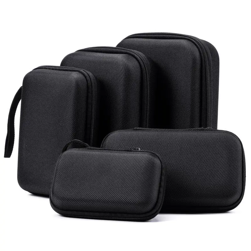 Black Hard EVA Protective Storage Box Mini Portable Carry Pouch for Digital Accessories Organizer