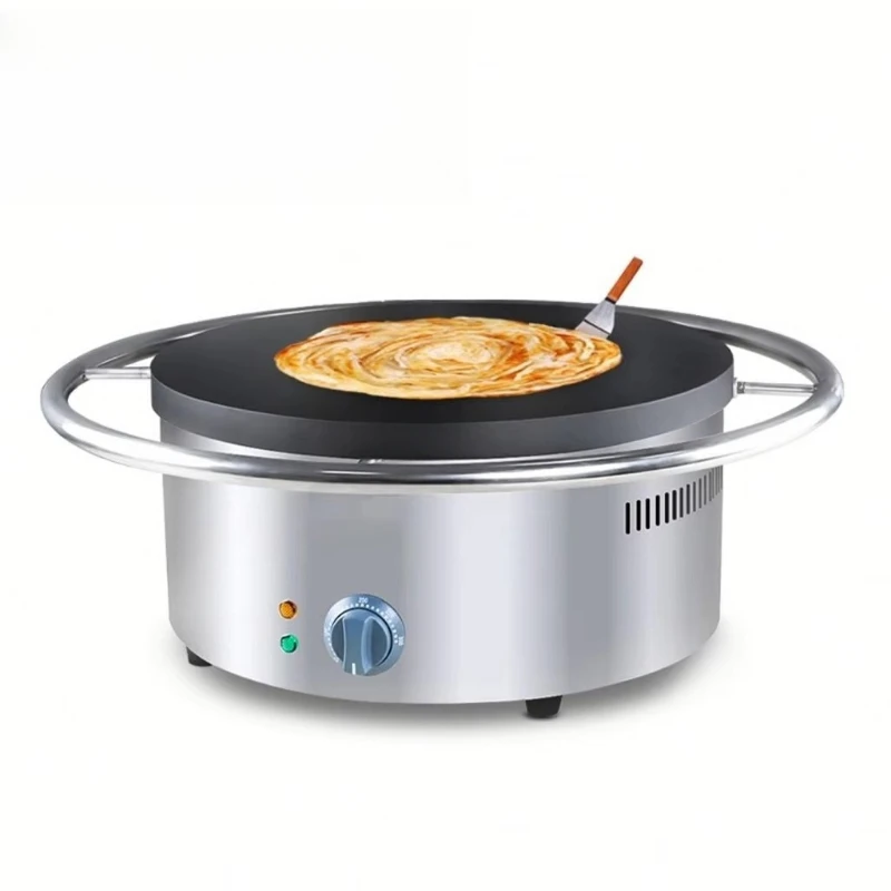 Commercial electric pancake machine, stainless steel body, non-stick coating, manual pancake machine