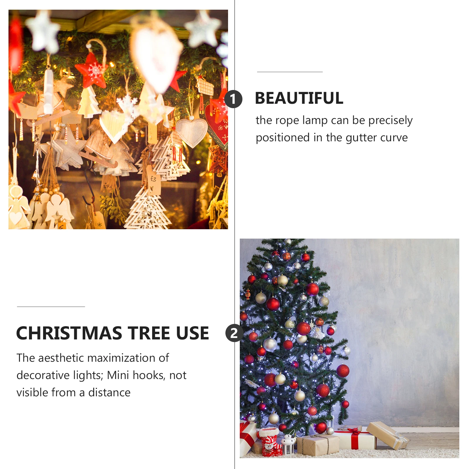 

48Pcs String Lights Hooks Mini Gutter Clips for Christmas Outdoor Decoration C7 C9 Fairy Light Hanging Gutter Hooks