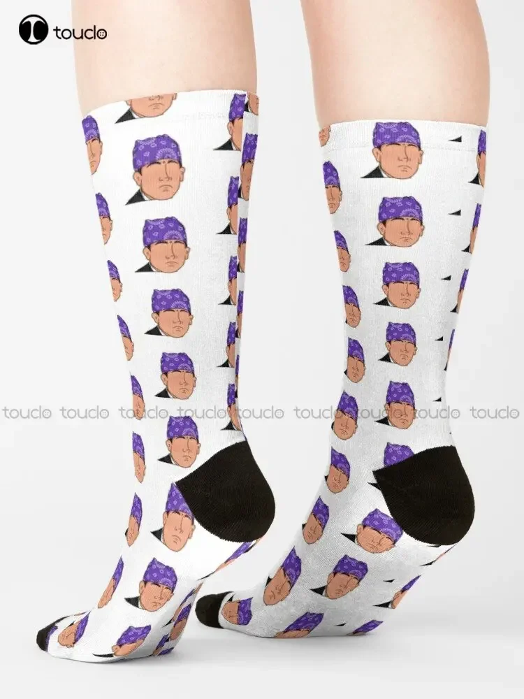 Michael Bandana Michael Scott Office Series Socks Woman Socks Fashion Creative Leisure Funny Art Abstract Oil Painting Socks