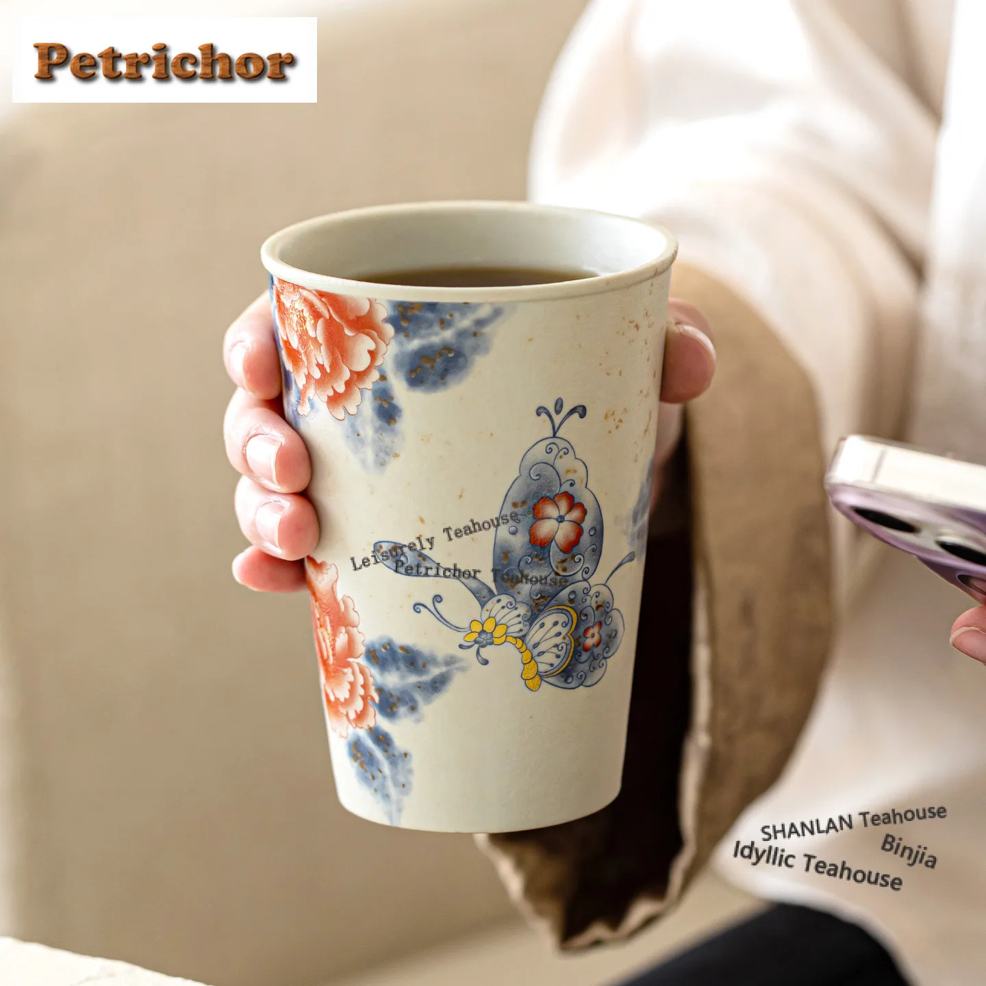 

350 мл Карамельная глазурь Бабочка Пион Кола Кружка Кофе со льдом Чашка для кофе Молочный горшок Пузырьковая чашка Кувшин для холодной и горячей воды для чая в подарок