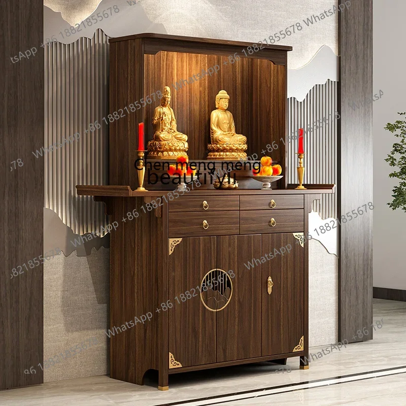 

D178 YH Solid wood shrine offering table shrine household new Chinese vertical cabinet incense table offering incense shrine cab