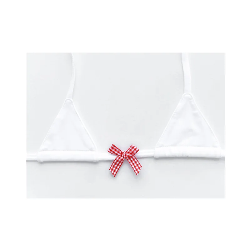 Sexy Bikini in seta di ghiaccio Set tre punti fiocco biancheria intima con lacci donne giapponesi dolce ragazza carina costume da bagno costume da bagno donna