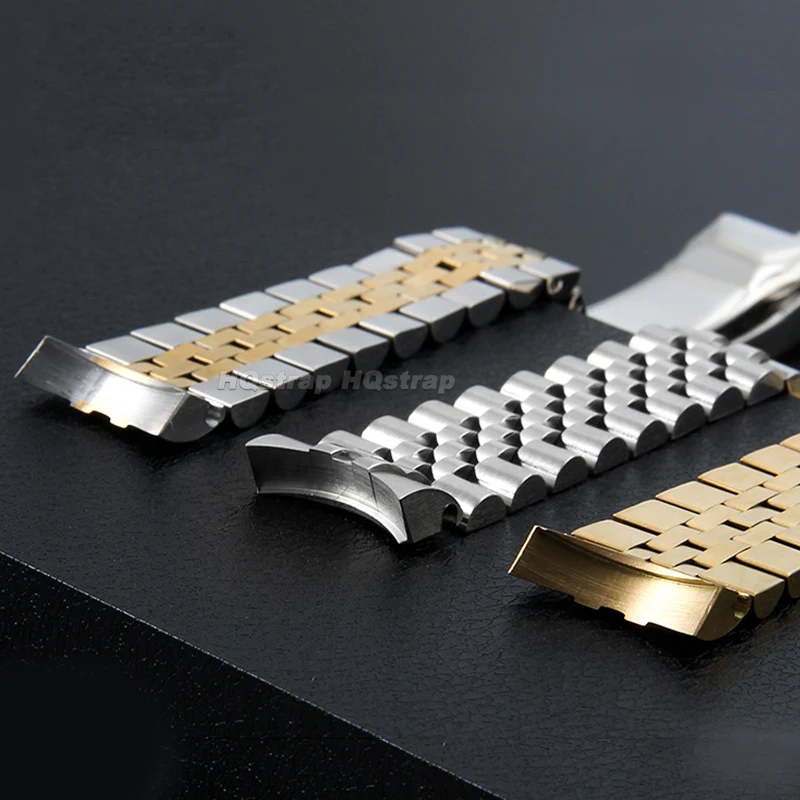 Solid Stainless Steel Band 20mm for Rolex for Jubilee Watch Strap Curved End Metal Bracelet High Quality Universal Wristband