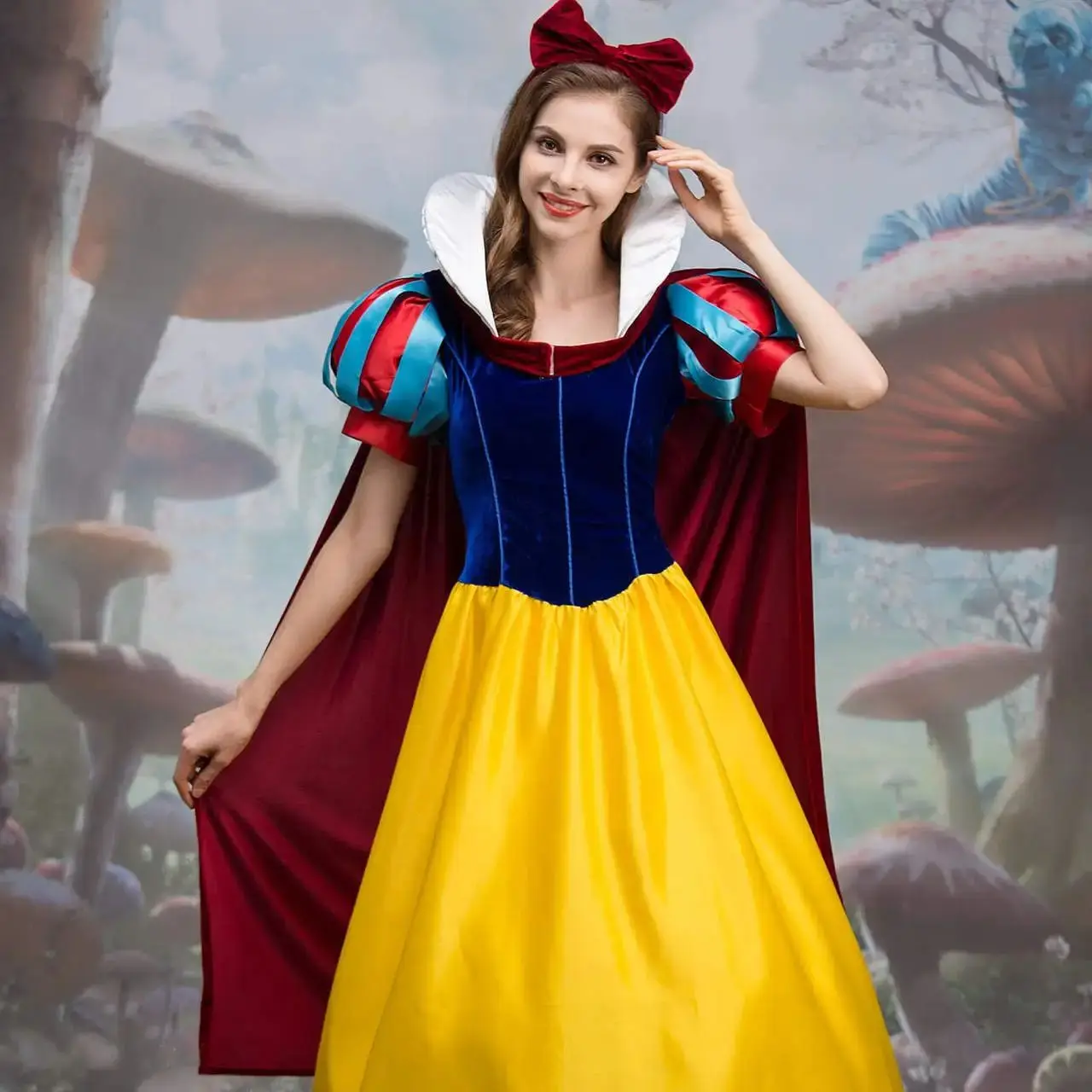 Disfraz de princesa Blancanieves para mujer, vestido de dibujos animados, enagua de talla grande para fiesta de Halloween