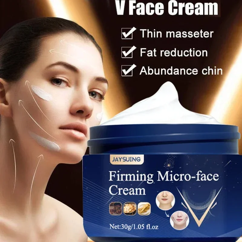 Crema adelgazante para estiramiento facial, reafirmante en forma de V, eliminación de músculos, doble mentón, quemagrasas para la cara, productos antienvejecimiento, 30g