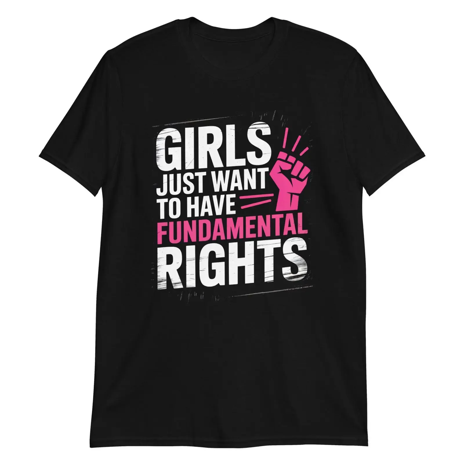 Girls Just Want Fundamental Rights T Shirt Feminist Empowerment vintage Washed Casual Stylish Slightly Stretched Soft