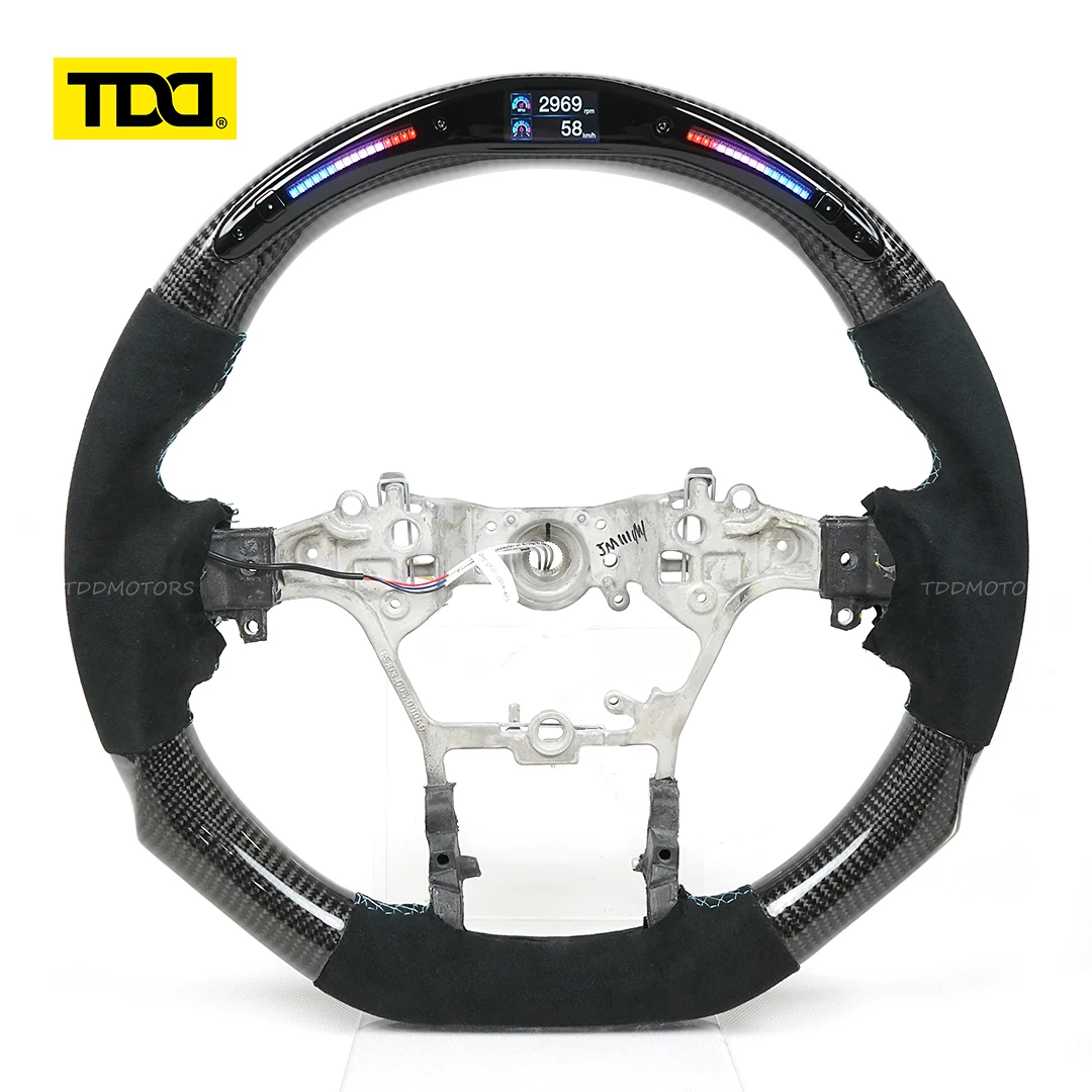 TDD Carbon Fiber Customized Smart Galaxy Pro II LED Steering Wheel for Toyota Hilux Eather Perforated Steering Wheel