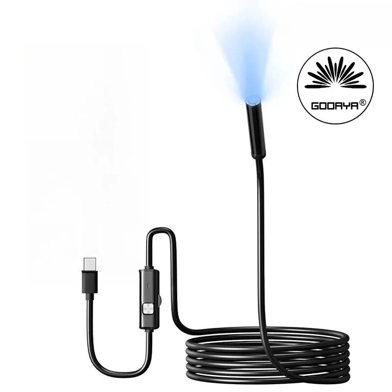 7MM Type-C endoscoopcamera IP67 waterdicht met 6 verstelbare LED's USB Android flexibele inspectieborescoop voor telefoon PC