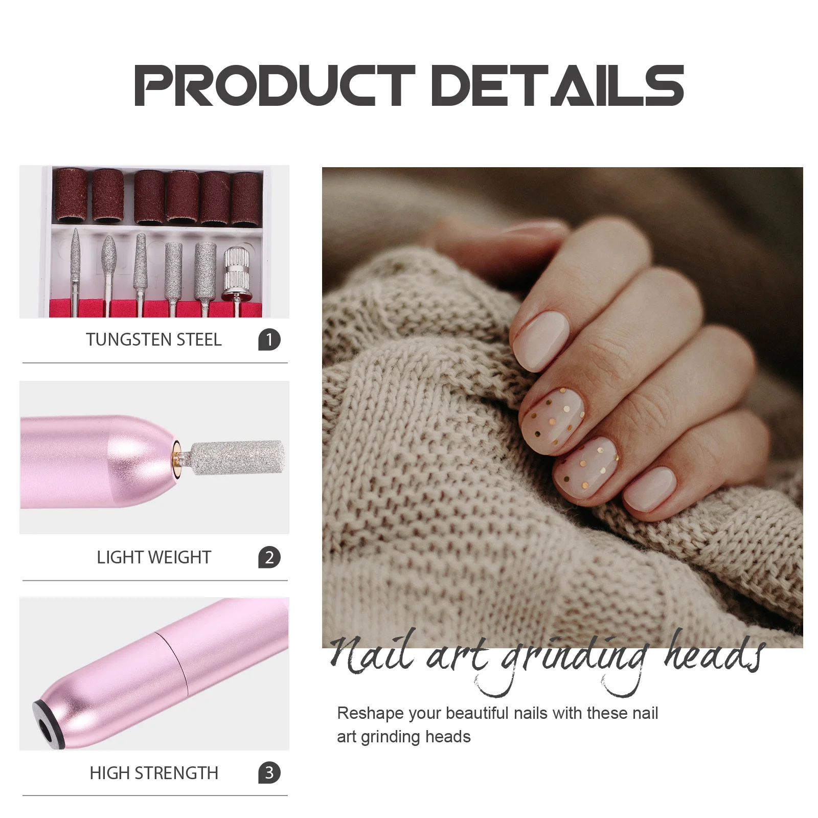 1 Set Grinding Machine Portable Electric Nail Drill For Manicure Pedicure Callus Removal Cordless Nail Tools Kit Professional