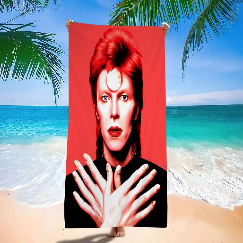 D-David Singer B-Bowie Bath Towel Microfiber Soft Water Absorbing Breathable For Girl Kids Decorative Cartoon Beach Towel