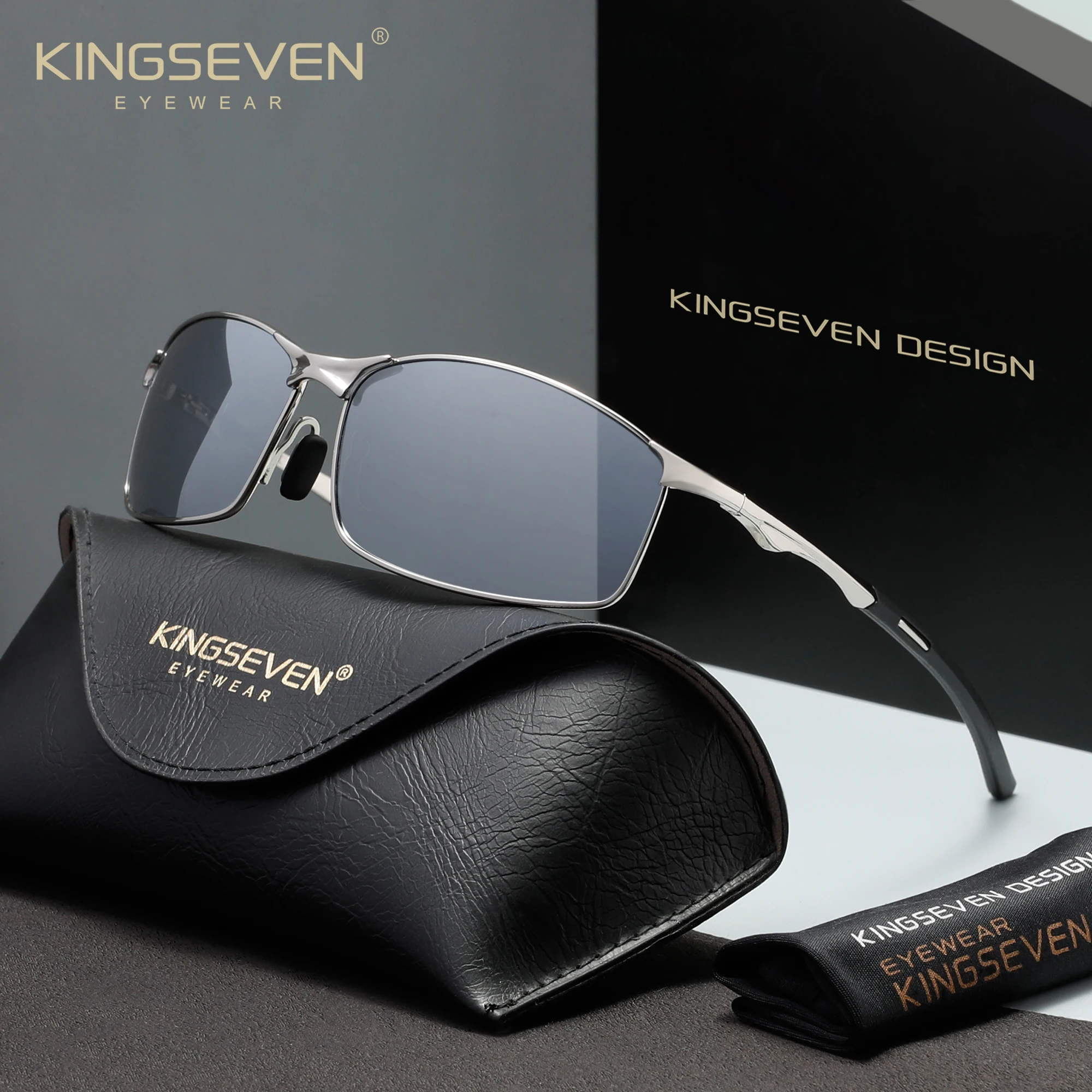KINGSEVEN Fashion zonnebril Luxe Retro Heren Dames UV400 Gepolariseerde fietsbril Outdoor Causale Sport Rijden Vissen Brillen