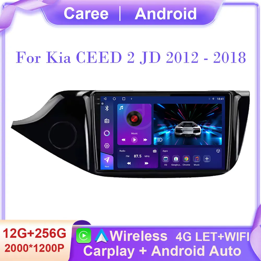 

Android Auto Carplay For Kia CEED 2 JD 2012 - 2018 Car Radio Stereo Multimidia Player GPS Navi Bluetooth Stereo QLED Screen WIFI