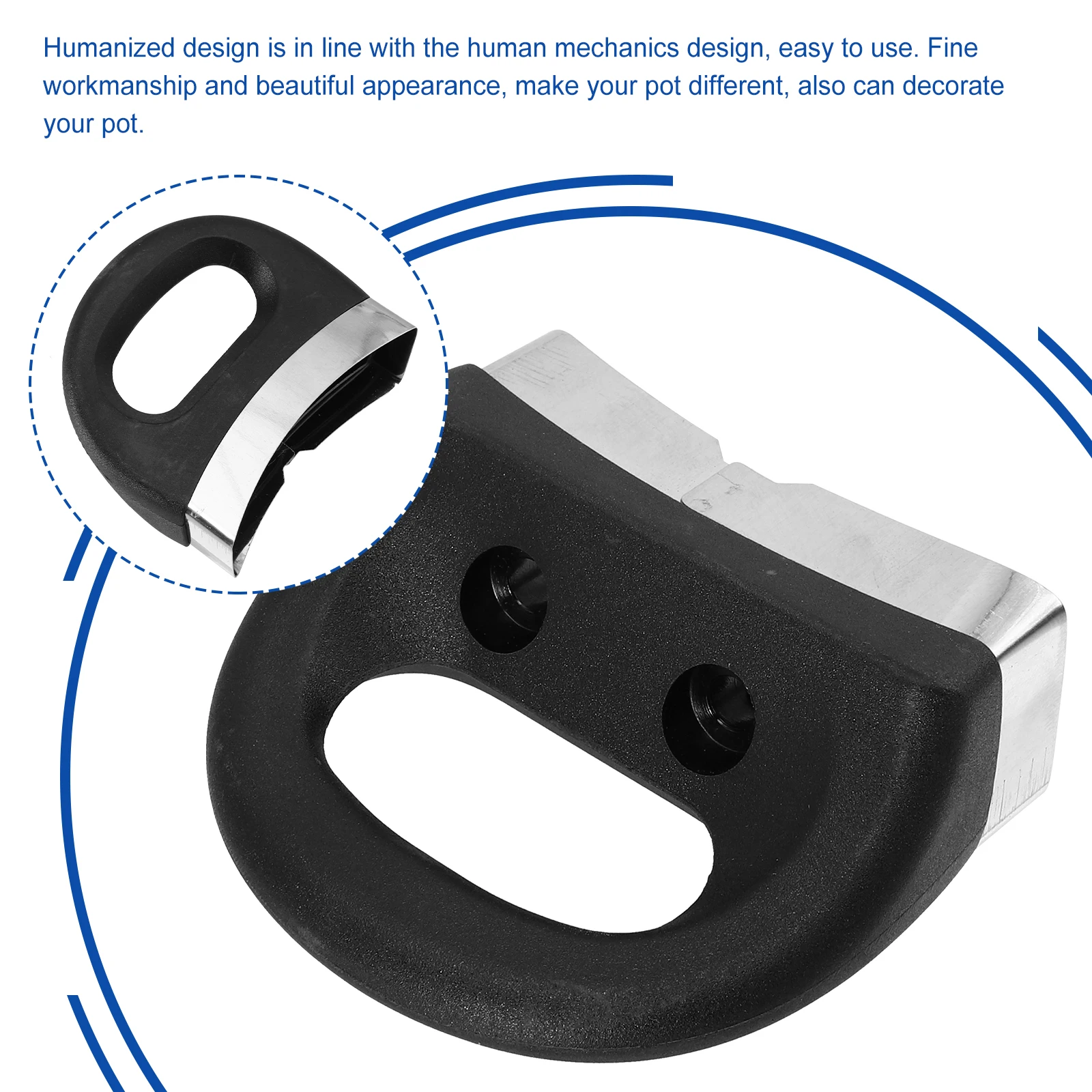 

6Pcs Pot Handle Replacement Stainless Steel Double Hole Pot Ear Bakelite Comfortable Grip Induction Cooker Accessory