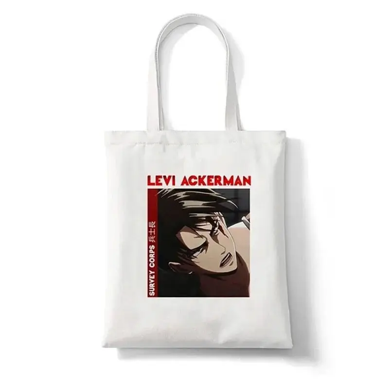 Anime Attack on Titan Shopping Bags Harajuku Eco Linen Tote Bag Students Bolsos Mujer Women Resuable Large-capacity Shopper Bag