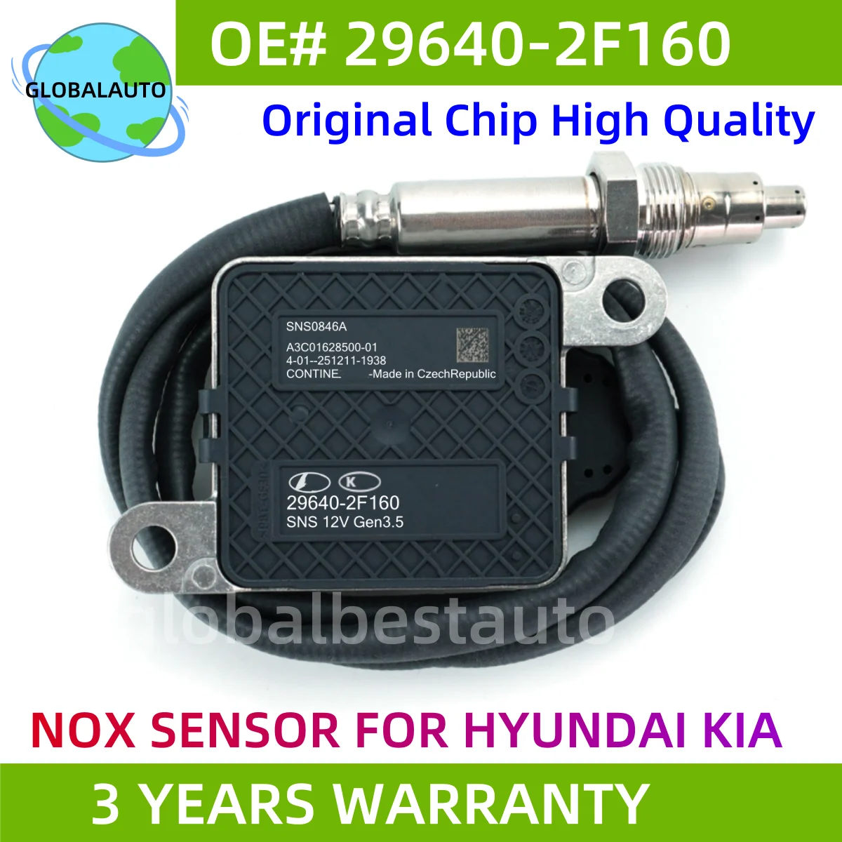 

Датчик NOx 29640-2F160 296402F160 29640 2F160 Оригинальный НОВЫЙ датчик оксида азота и кислорода для KIA Sorento Hyundai SantaFe 2018-2020 12V