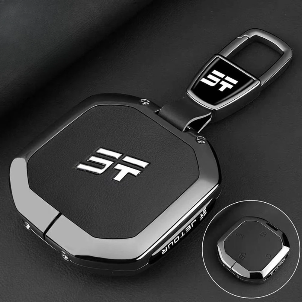 For 2026 Jetour T2 Traveller C‑DM Key Bag Zinc Alloy Protective Case Anti‑lost Metal Shell Special Modified Car Accessories