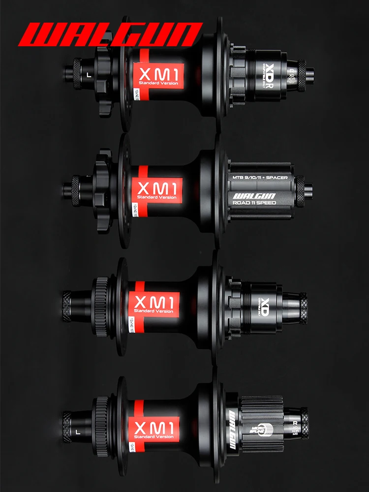 WALGUN XM1 산악 자전거 전면 후면 허브, 32 홀, 6 클로 중간 잠금, qr 스루, 마이크로 스플라인 프리허브, 11, 12 단 자전거