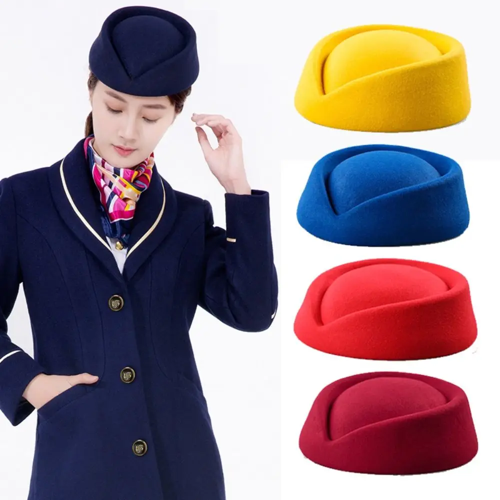 Fashion Stage Performance Beret Hat Cosplay Masquerade Party Flight Attendant Hat Teardrop Hat