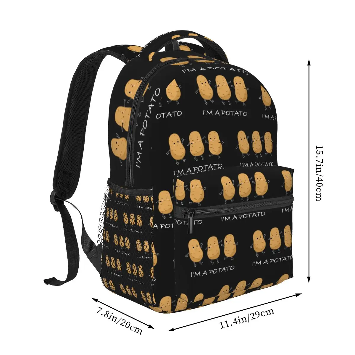 I'm A Potato Funny Potato GIft Cute Meme Backpacks Boys Girls Bookbag School Bags Travel Rucksack Shoulder Bag Large Capacity