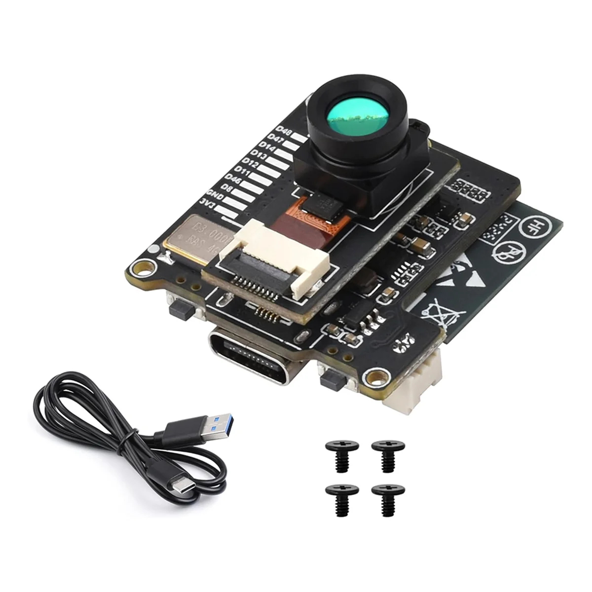A002 ESP32-S3 Модуль ИК-тепловой камеры, оснащенный ESP32-S3-WROOM-1, 80x62 пикселей ИК-матрицы, расширение внешнего устройства A