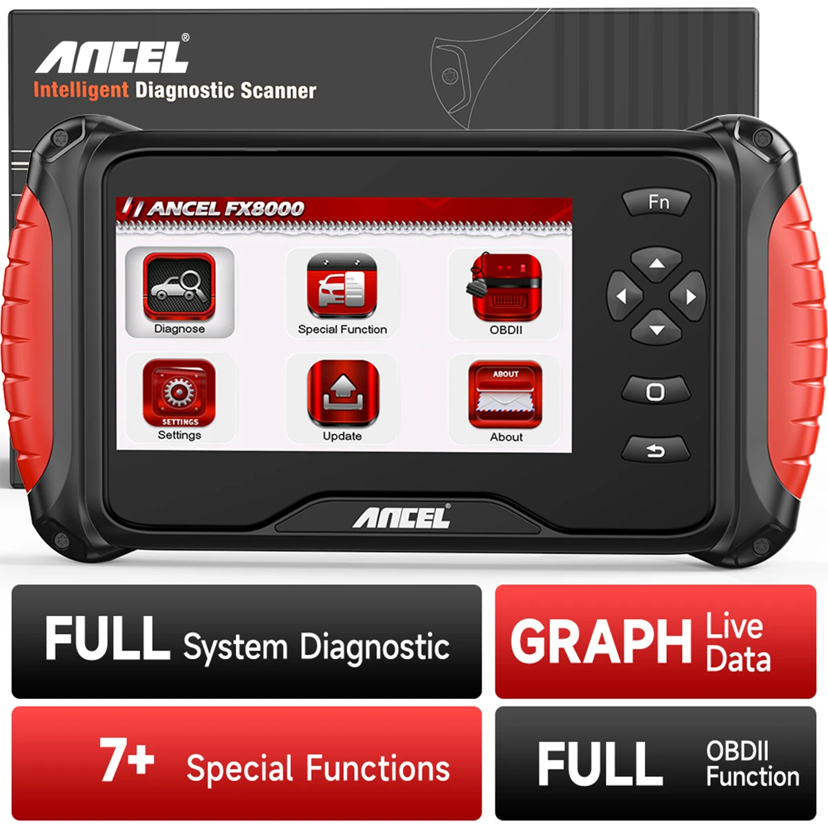 

Автоматический сканер ANCEL FX8000 OBD2, проверка кода двигателя, TPMS, масло ABS SRS EPB BAT, сброс всех системных диагностических инструментов для автомобилей