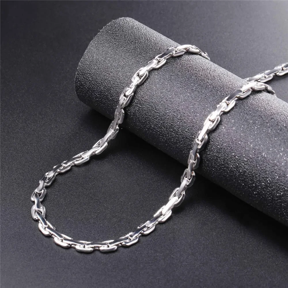 U7 Rock Cable Link Chain Choker Necklace 6mm Gold/Silver/Black Color Rapper Hip Hop  Women/Men Jewelry QC24