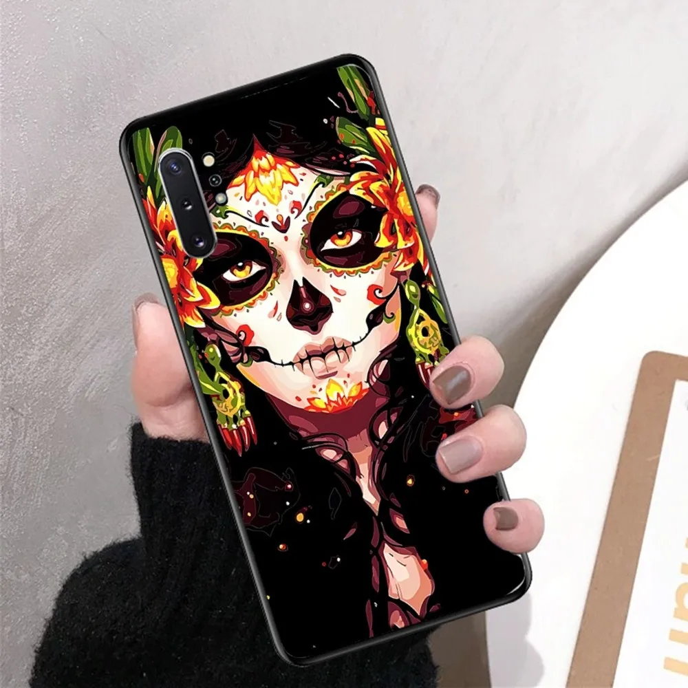 Halloween Skull Girl Phone Case For Samsung Note 8 9 10 20 Pro Plus Lite M 10 11 20 30 21 31 51 A 21 22 42 02 03