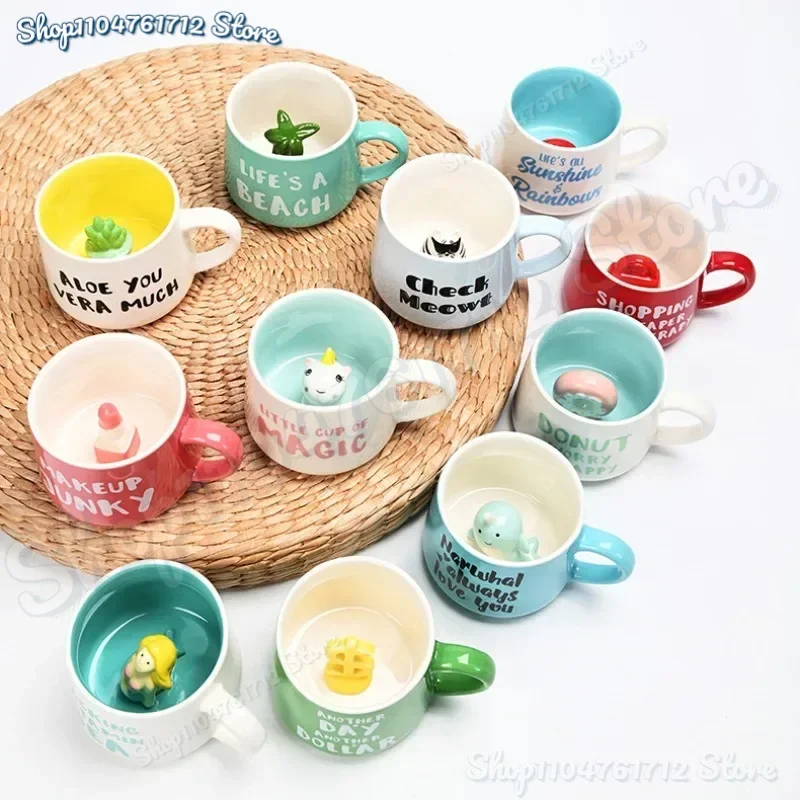 

Creative Cute 3D Animals Shape Ceramic Mug Milk Coffee Cup with Handle for Gift Home Kitchen Drinkware Multishape Mugs