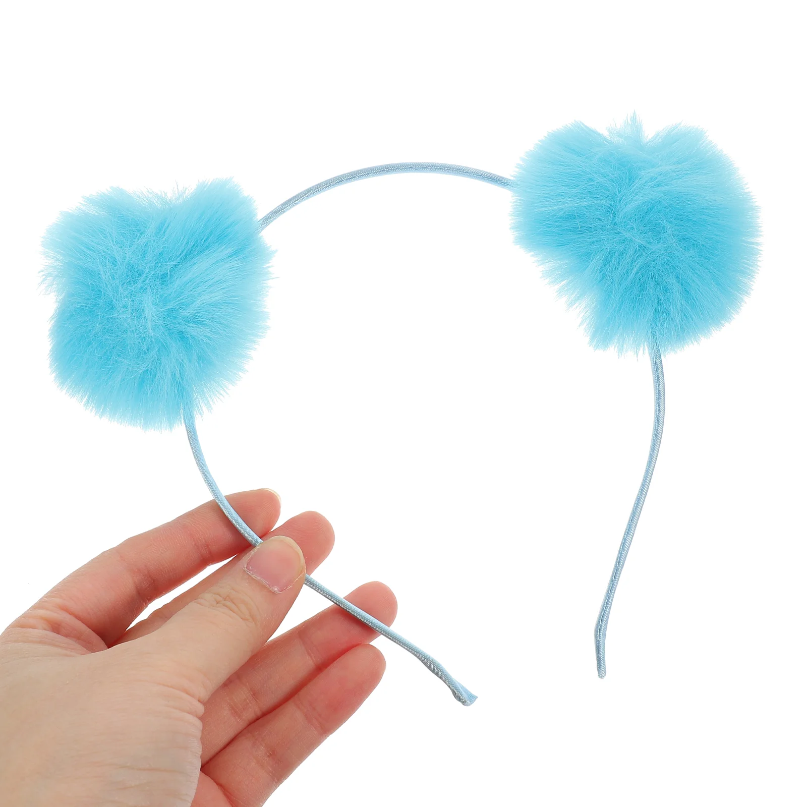 Fur Ball Headband Headbands for Women's Hair Cosplay Party Cute Pom Make up Christmas Child