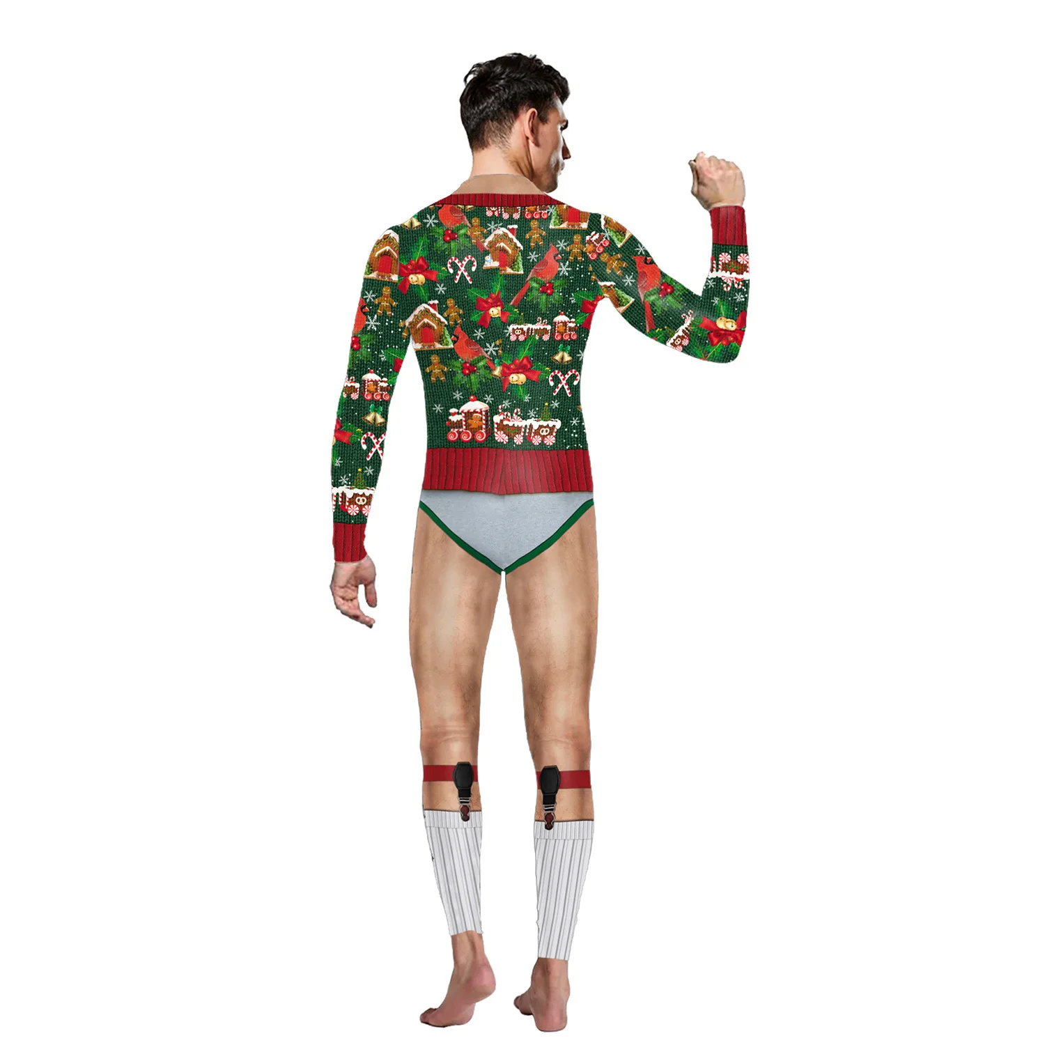 Neue Kleidung Hot Selg Spoof 3D Digital bedruckter Langarm-Overall