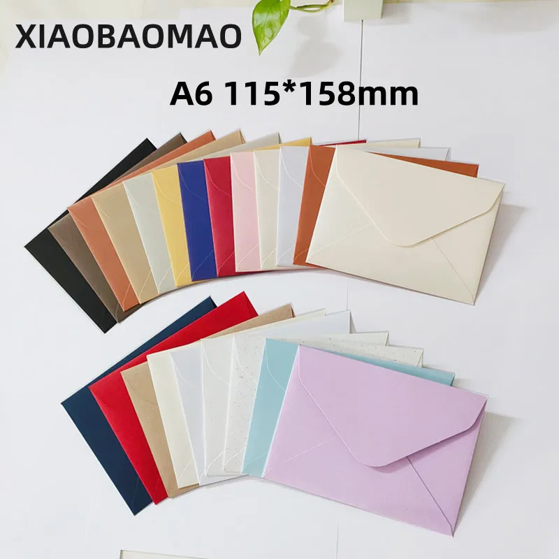 20pcs 115mm * 158mm Envelope Candy Coloured Card Stock Pearlescent Blank Envelope Western Style A6 Greeting Card Envelope