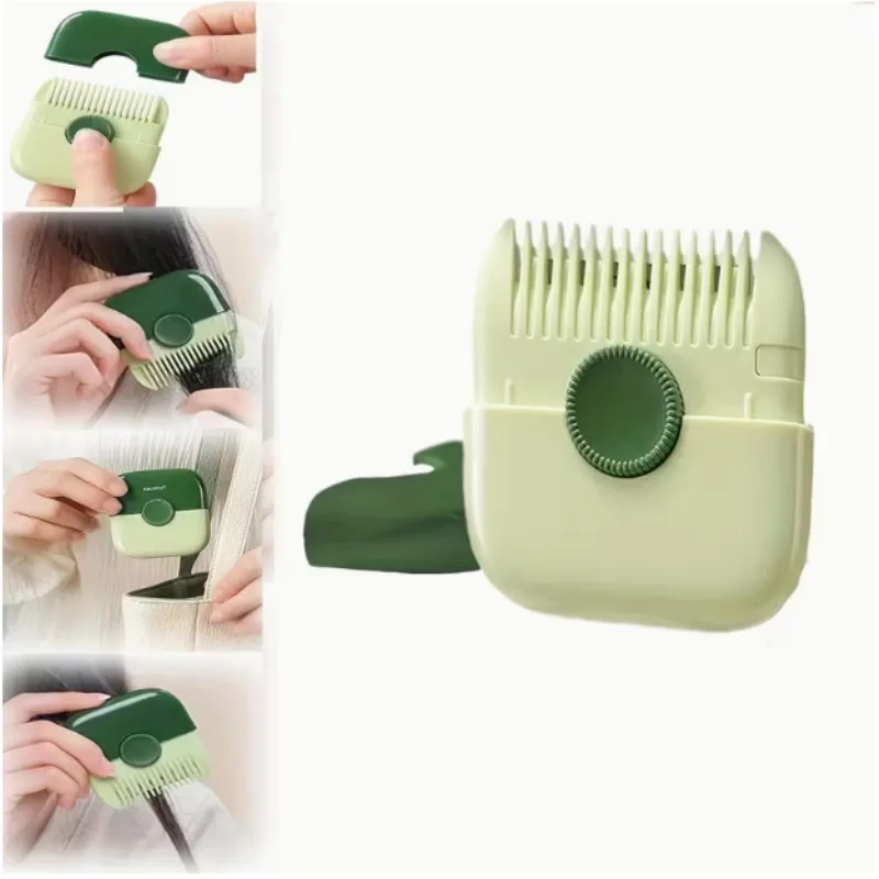 2-in-1 Dual-Sided Hair Trimmer Comb Adjustable Length Portable Clipper for Bangs Split Ends Detangling, Ergonomic Styling Tool