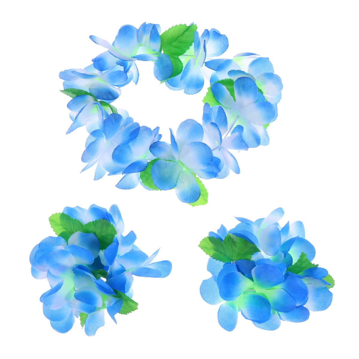 

4pcs Hawaiian Garland Set Floral Necklace Bracelets Realistic Wreath Beach Party Supplies Vacation Luau Decorations