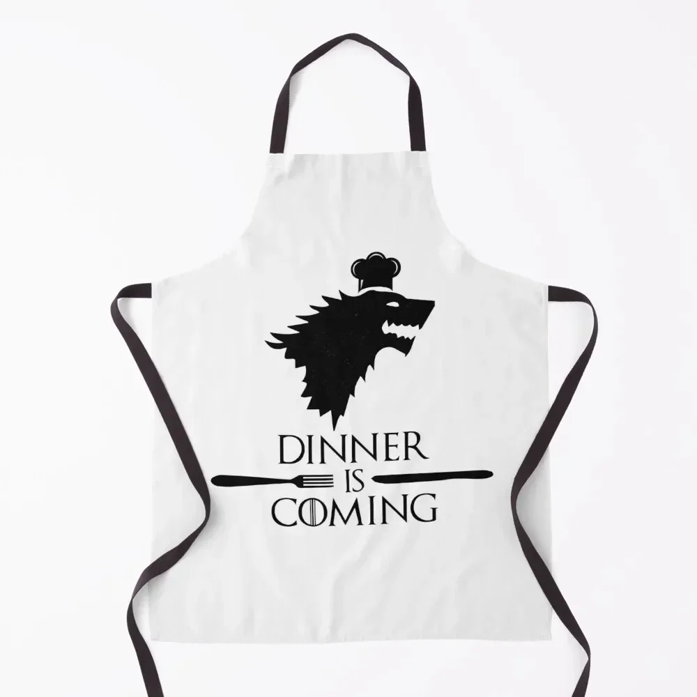 

dinner is coming Apron Bib For Kitchen Household Items Useful Cooking Apron