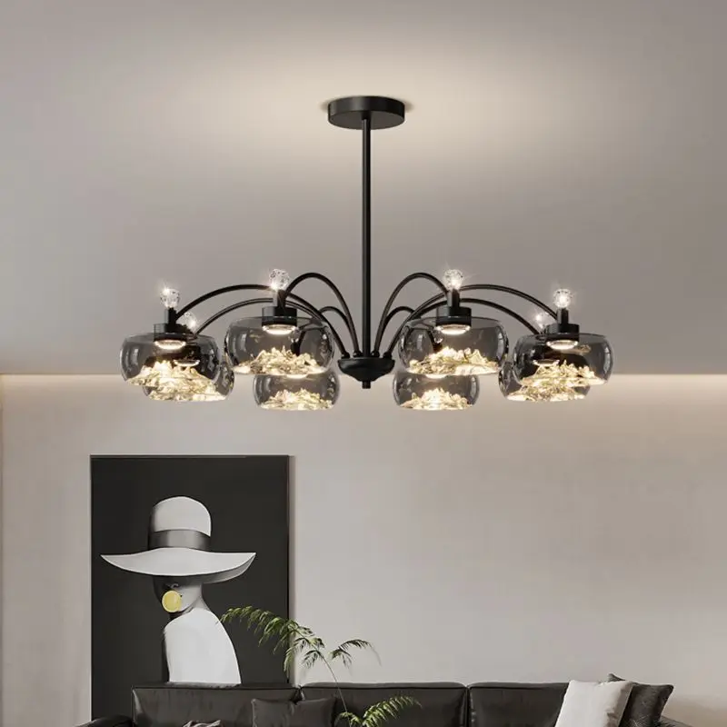 โมเดิร์นโคมไฟระย้า LED สําหรับห้องนั่งเล่นห้องรับประทานอาหารอาหารตารางห้องครัวห้องนอนจี้ไฟตกแต่งบ้านแขวนโคมไฟ