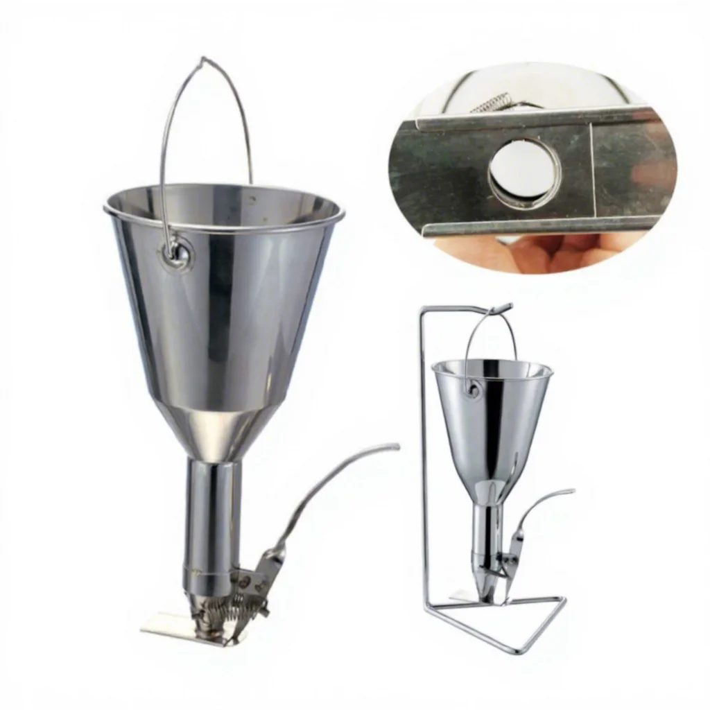 

2026, New model1L Capacity Stainless Steel Sugar Syrup Funnel Hotel Restaurant Dorayaki Bubble Waffle Crepe Pancake Batter Dispe