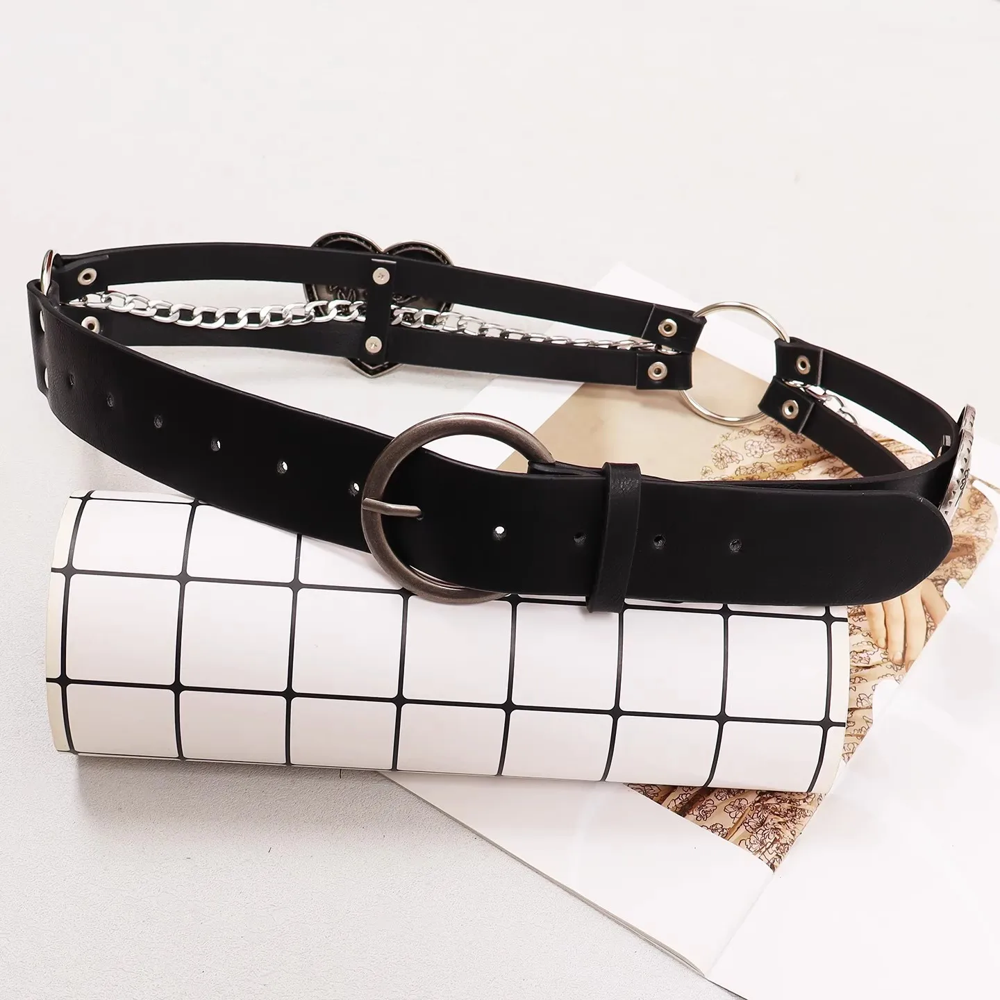 المرأة خمر بولي Leather الجلود القلب فستان Cummerbunds الكورسيهات حزام الخصر أحزمة الديكور واسعة حزام R3287