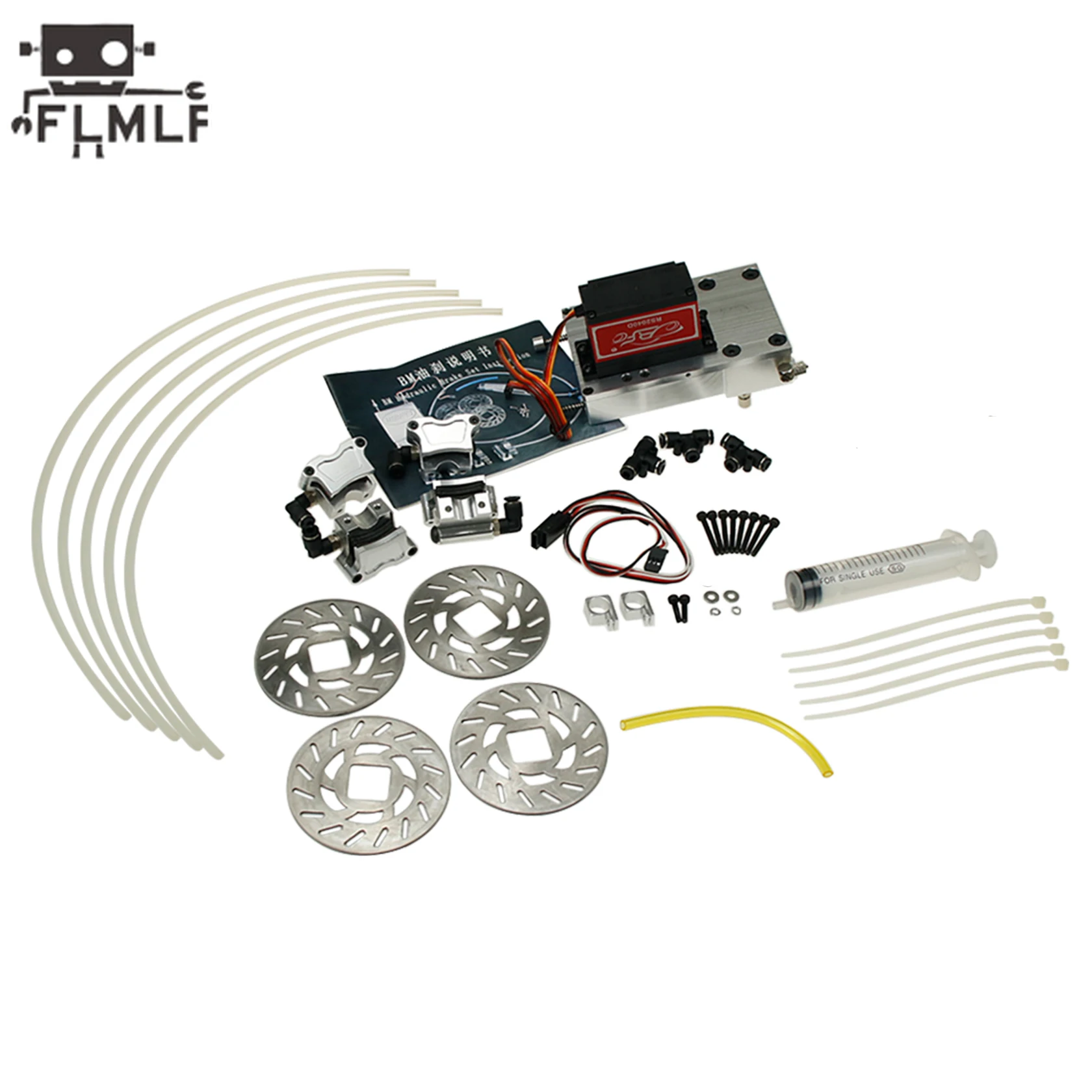 Rc Car Metal 4 Wheel Hydraulic Disc Brake Kit for 1/5 HPI FG Monster Hummer ROFUN ROVAN BM Truck Parts