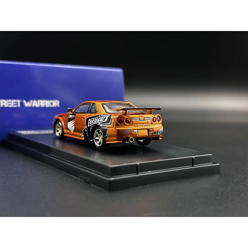 SW In Stock 1:64 Skyline GTR R34 Z Tune NFS7 Underground Diecast Diorama Car Model Collection Toys Street Warrior