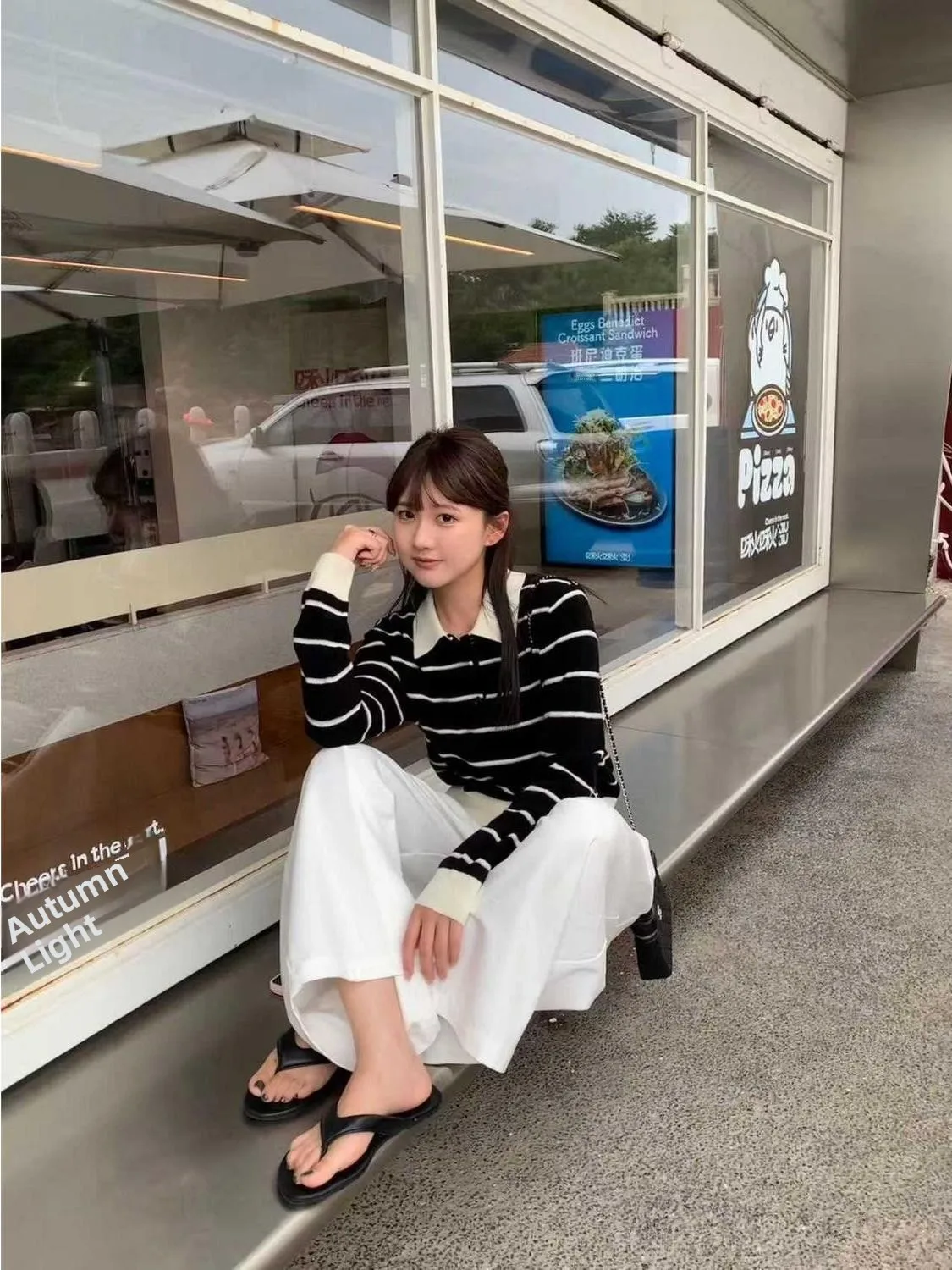 قميص نسائي طويل الأكمام من النسيج المحبوك الناعم، بتصميم مخطط وألوان متباينة، طبقة أساسية مريحة ومتعددة الاستخدامات وعصرية لف... #2