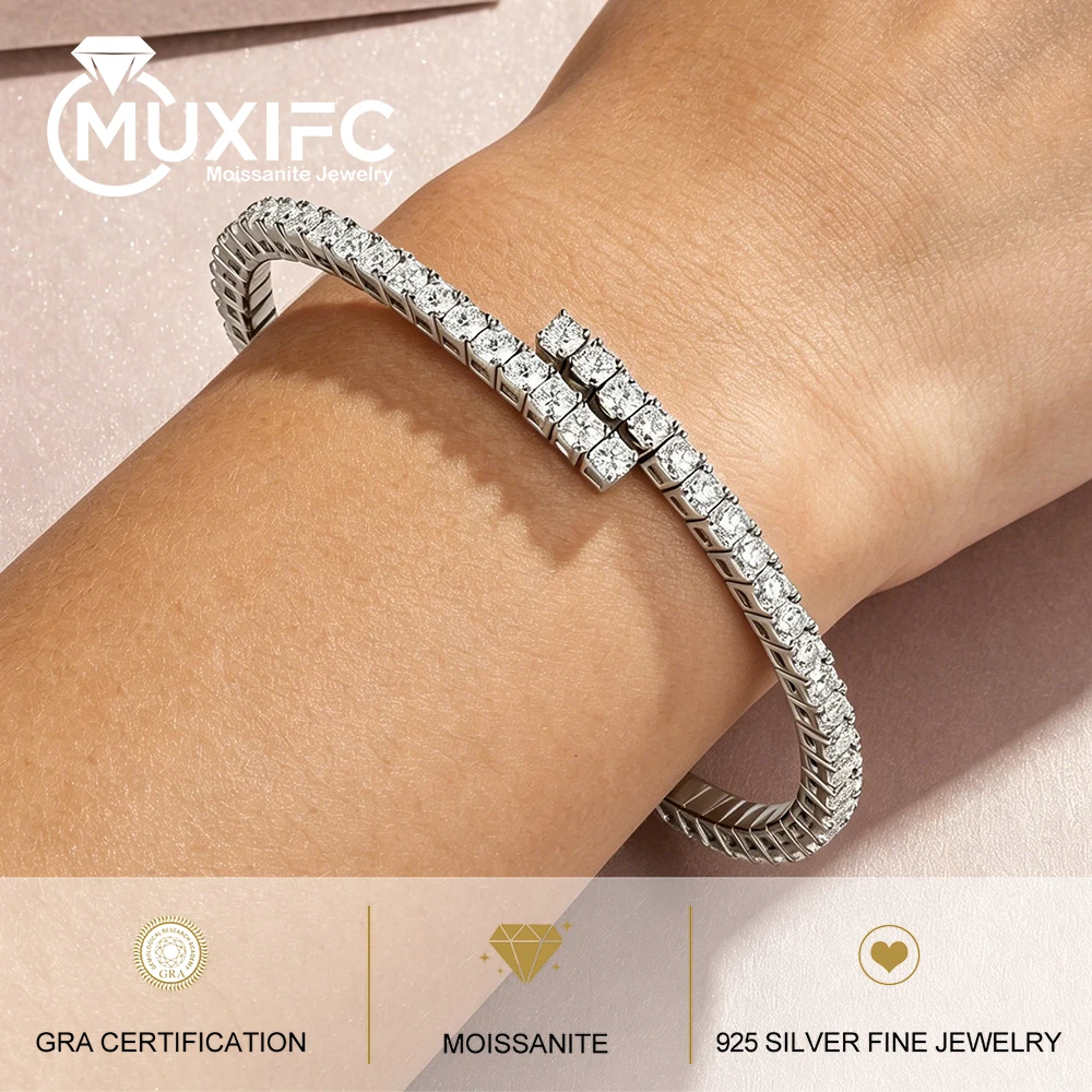 

Браслет-манжета из муассанита 3 мм для женщин и мужчин, серебро S925, в стиле хип-хоп, теннисный браслет, цепочка на руку с бриллиантами, ювелирное украшение для вечеринок, подарок