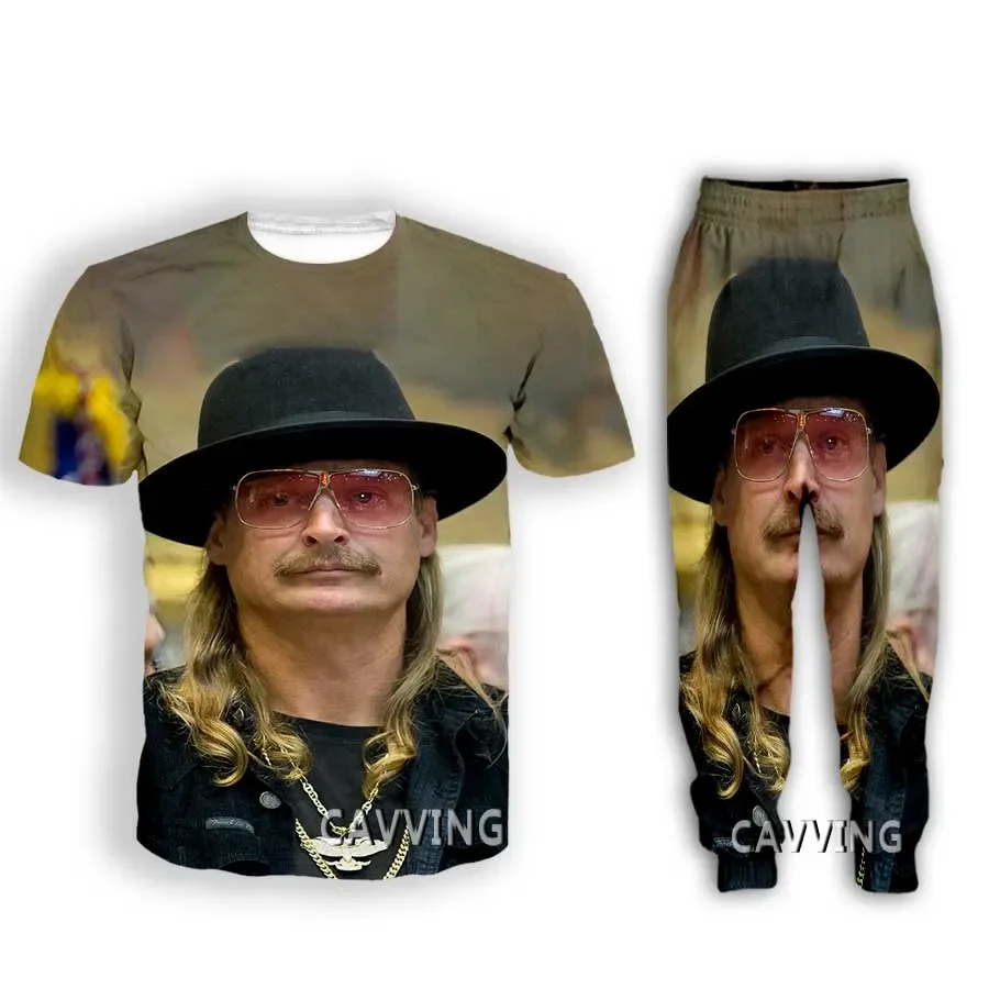 KID ROCK 3D Print Casual t-shirt + pantaloni pantaloni da Jogging pantaloni tuta abbigliamento donna/completi da uomo vestiti AR1